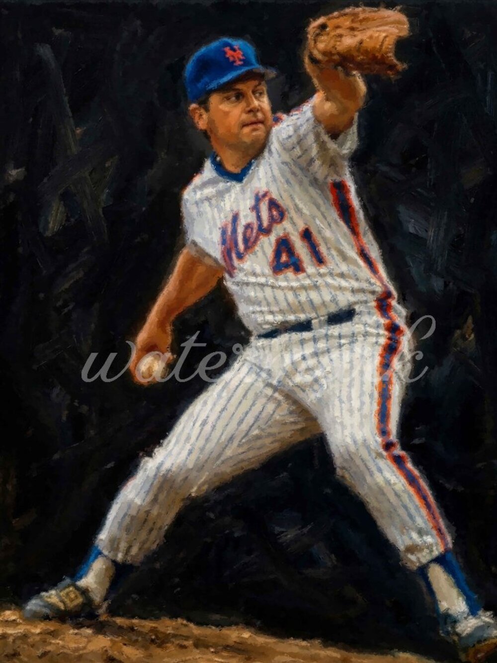 Tom Seaver Painting ART PRINT 8x10 Lithograph Baseball Art Oil Painting Print